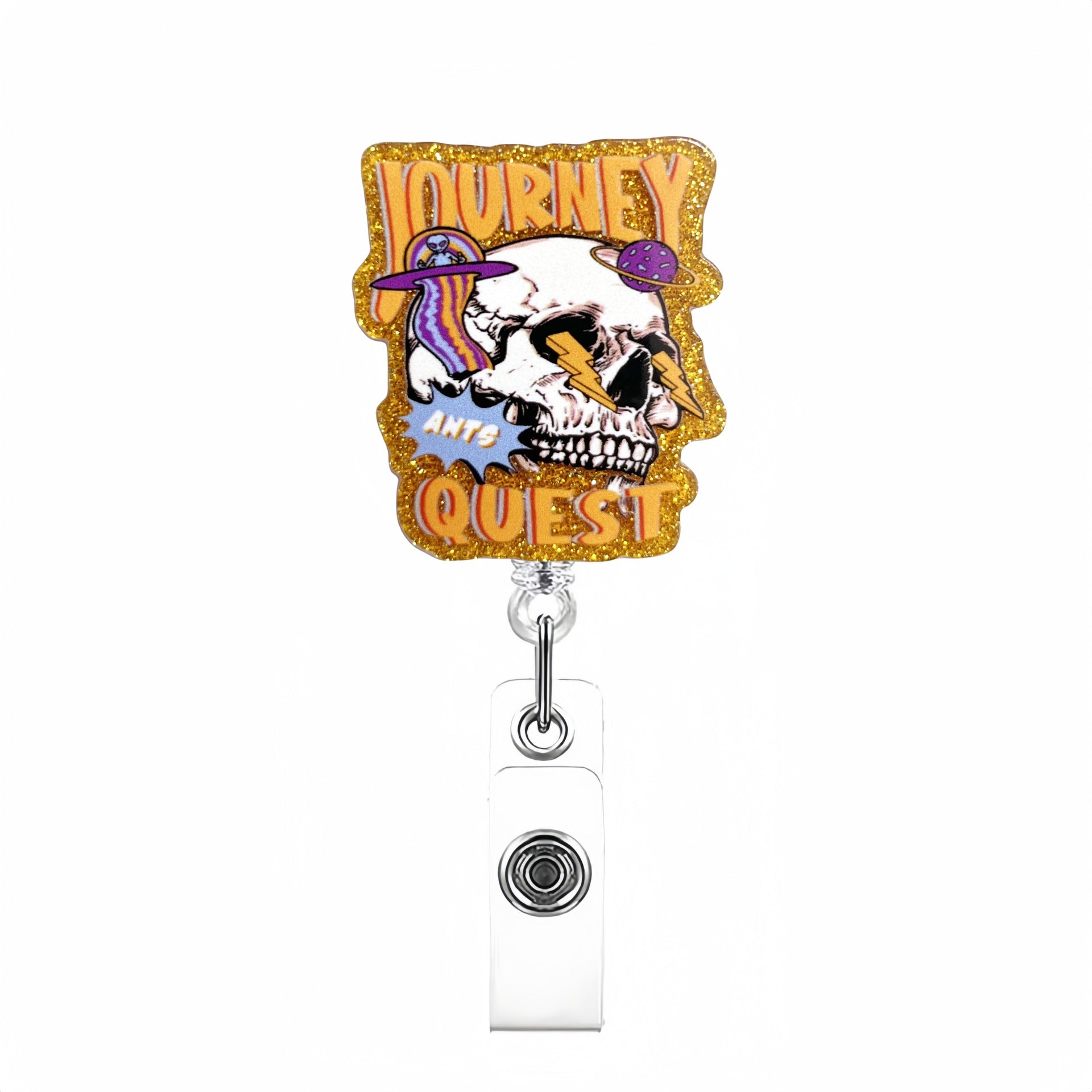 Wholesale Halloween Skull Badge Reels Keychains