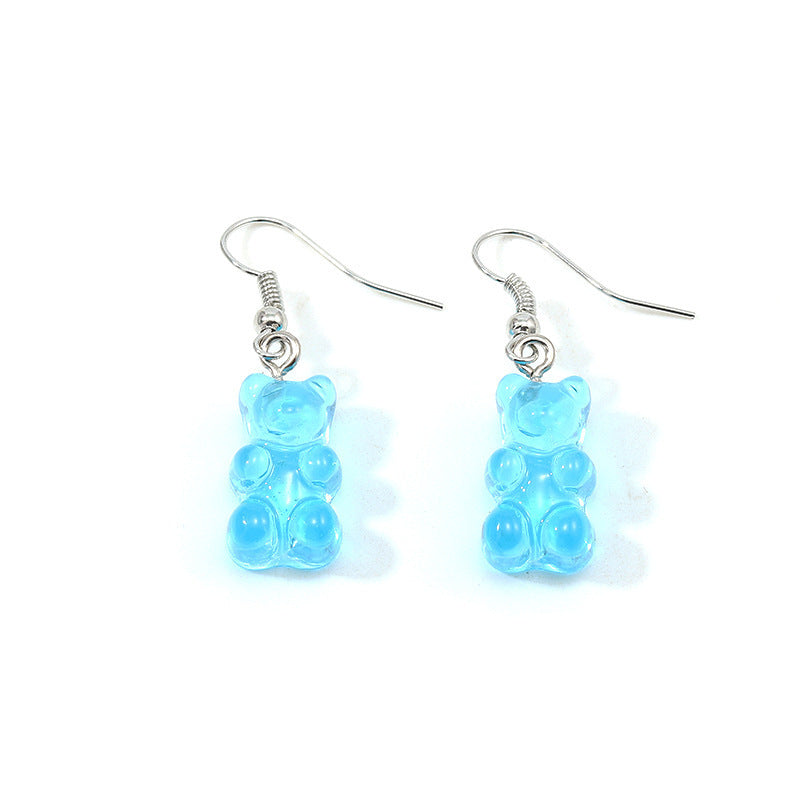 Wholesale Jelly Color Resin Bear Earrings Cute Earrings ACC-ES-YuChan003