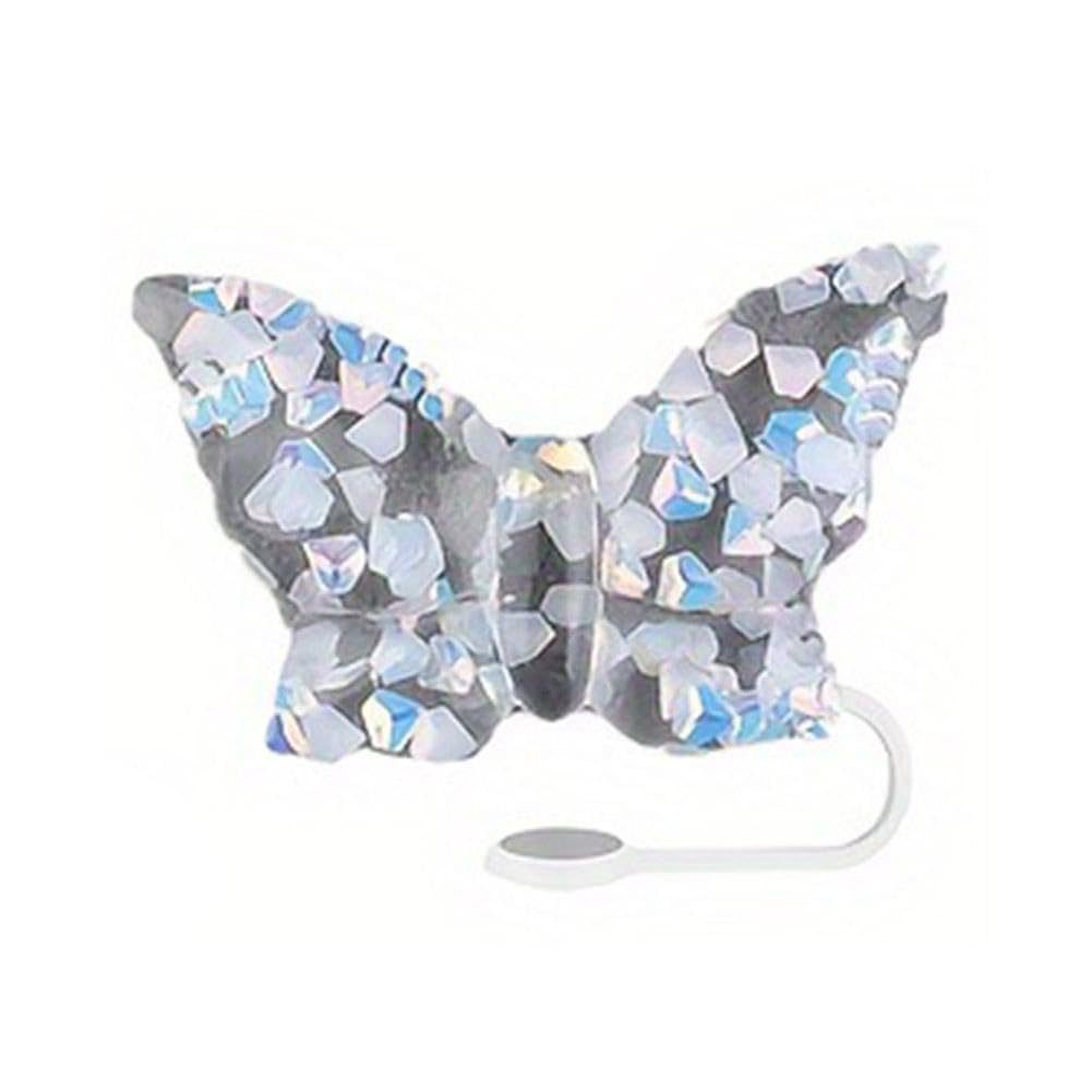 Wholesale  Resin Butterfly Creative Cartoon Sports PVC Soft Straw Tube Cap