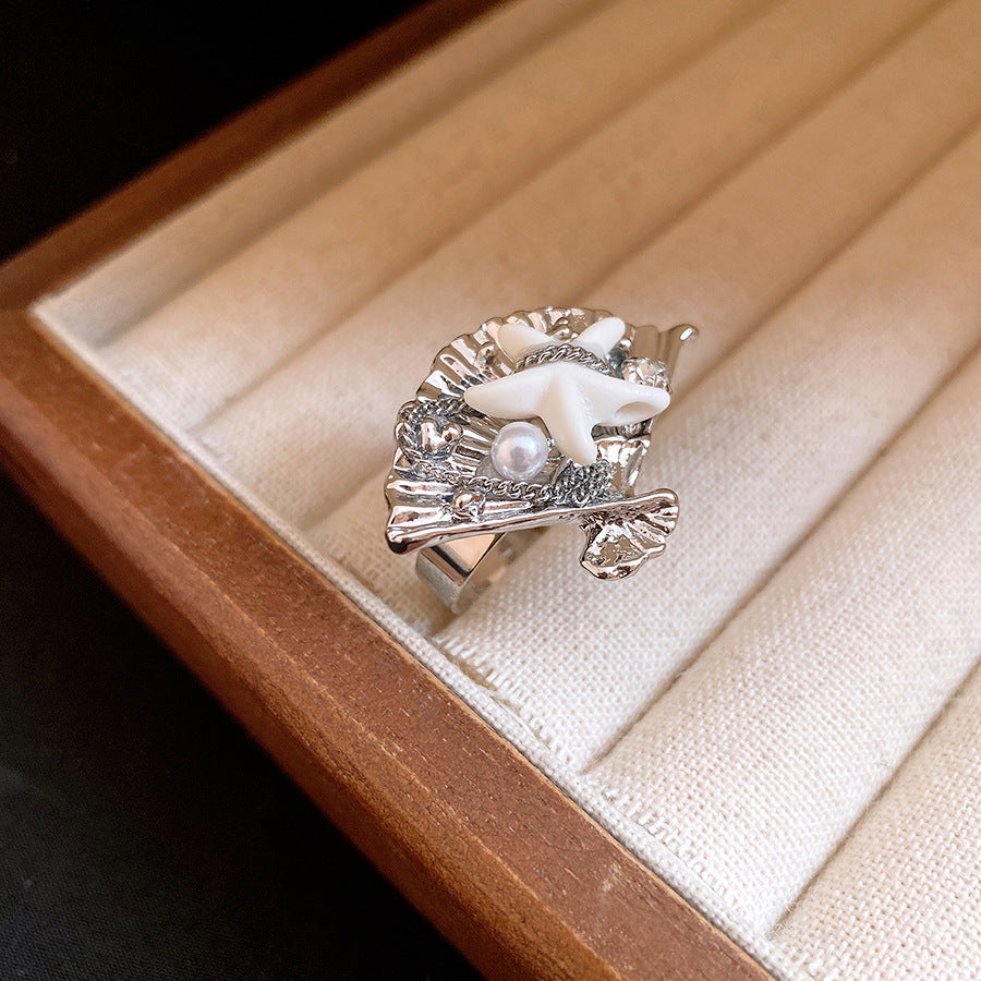Wholesale Silver Shell Boho Open Ring,  Fashion Jewelry for Women Gift