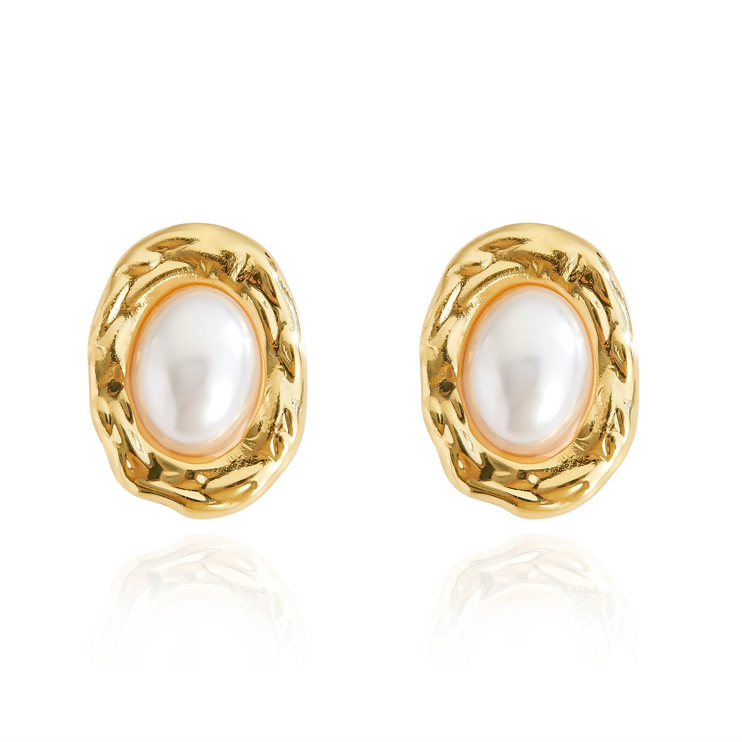 Wholesale Geometric stainless steel retro  flower earrings