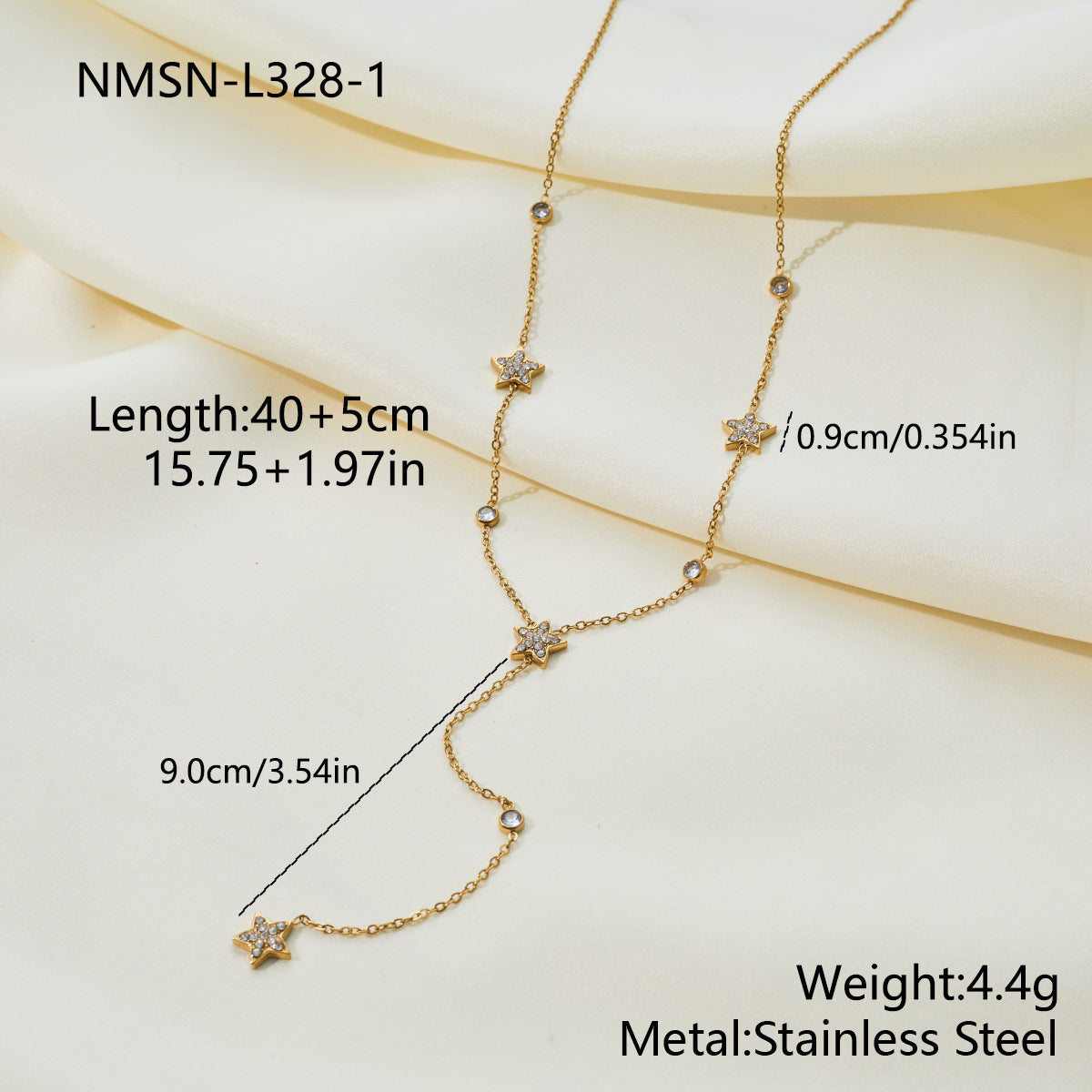 Wholesale Gentle Star Zircon Y-Necklace and Bracelet Set