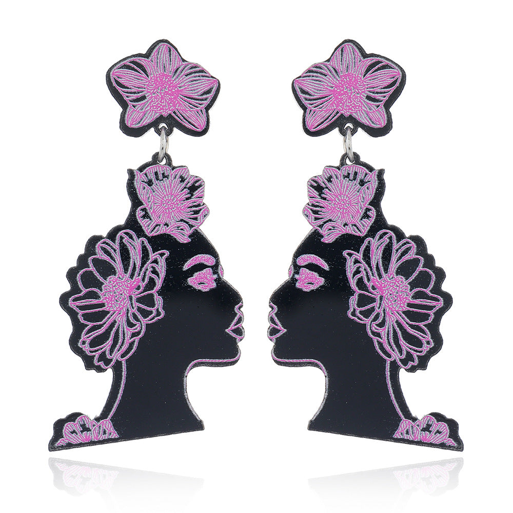 Wholesale Acrylic sexy girl pendant earrings cartoon cute  earrings