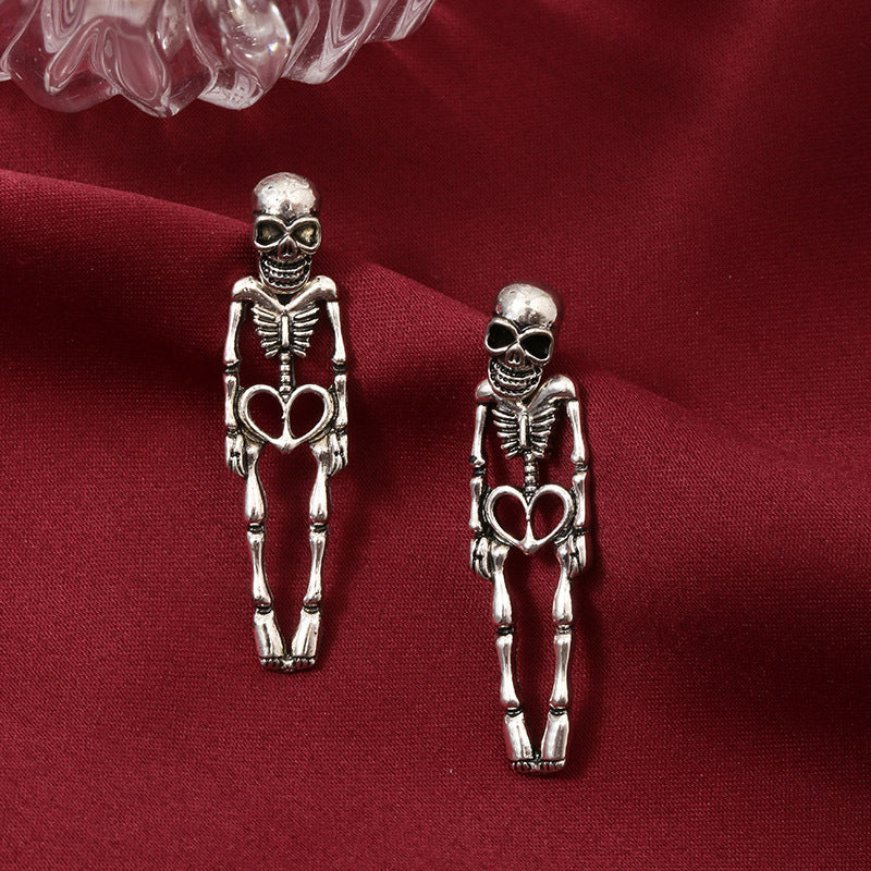 Wholesale Exaggerated Punk Halloween Skull Skeleton Alloy  Creative Earrings