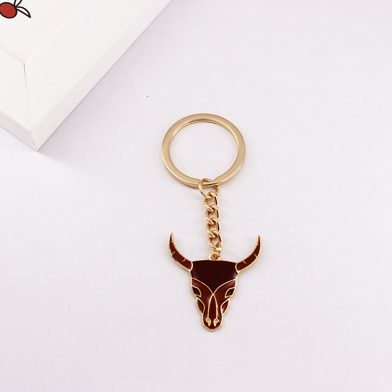 Wholesale Western Style Bull Head Hat Bull Head Alloy Keychain ACC-KC-QiChen002