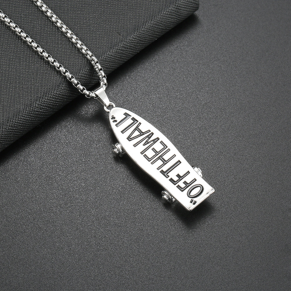 Wholesale Hip Hop Skateboard Letter Pendant Necklace Alloy Chain Fashion Jewelry Accessory Boutique Resale Gift