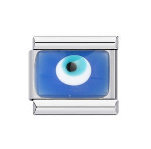 Wholesale Italian Evil Eye Modular Bracelet,  Stainless Steel Cartoon DIY Jewelry for Boutique Resale