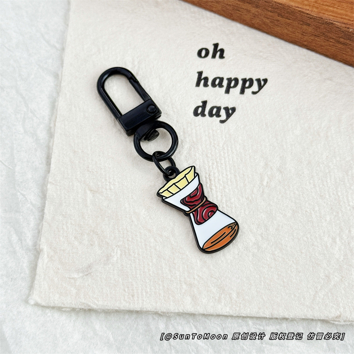 Wholesale Retro Creative Coffee Milk Tea Mini Keychain Pendant