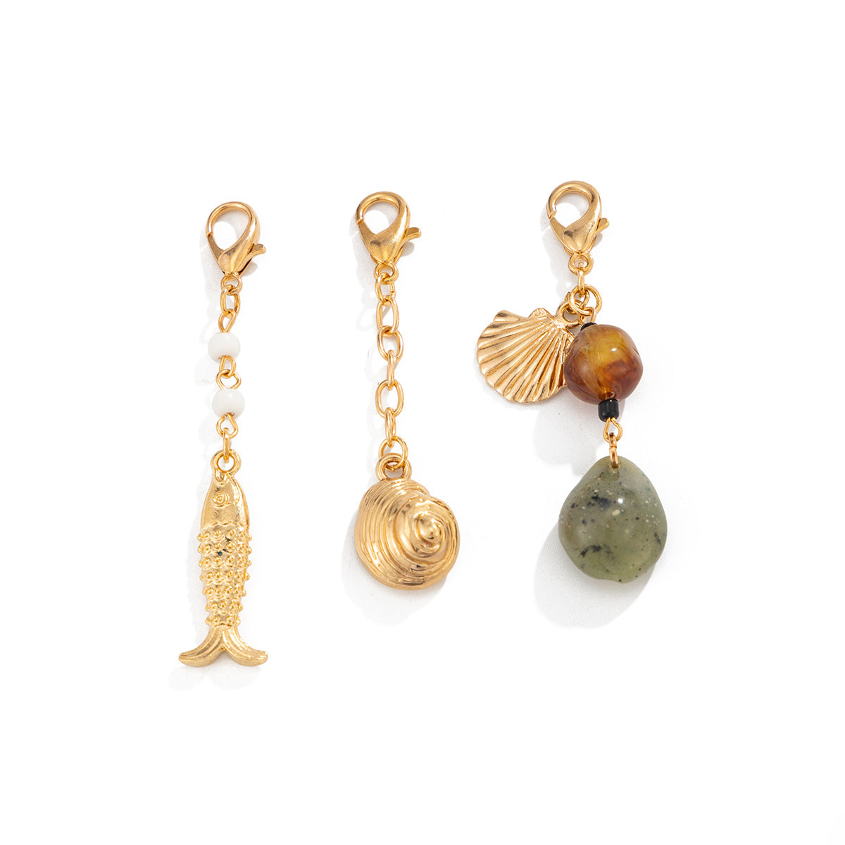 Wholesale Ocean Style Conch Shell Fish Tail Keychain Pendant