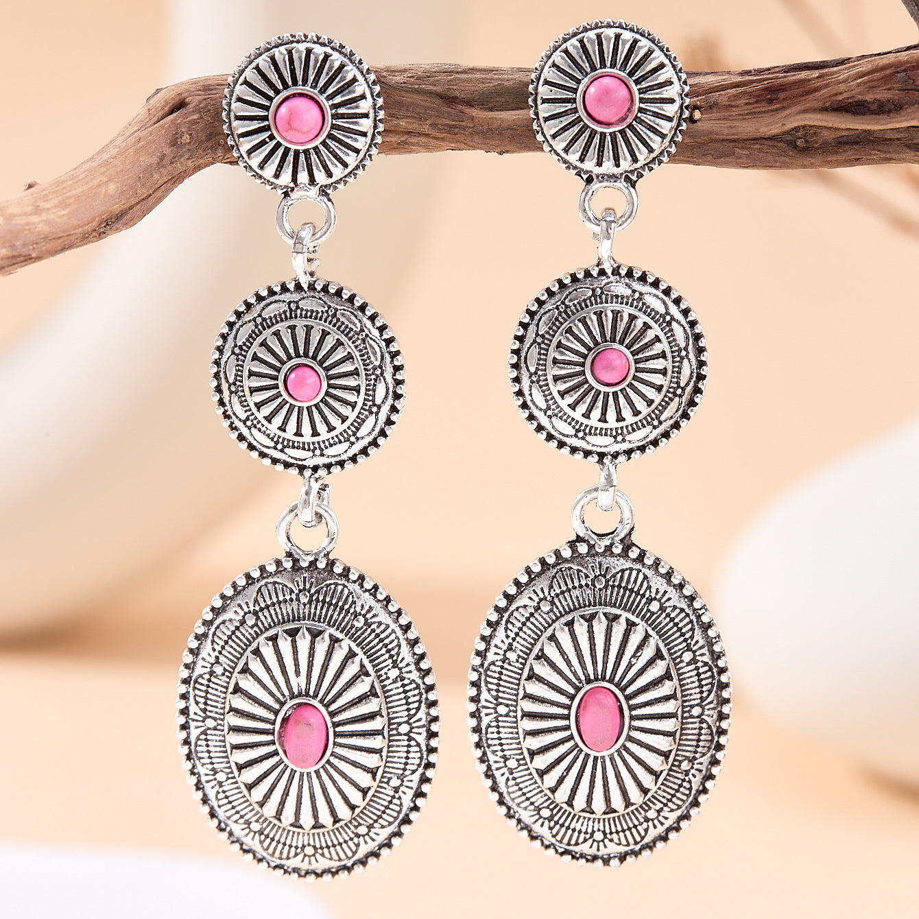 Wholesale Vintage Long Drop Earrings Retro Western Ethnic Style Jewelry Accessory Everyday Wear