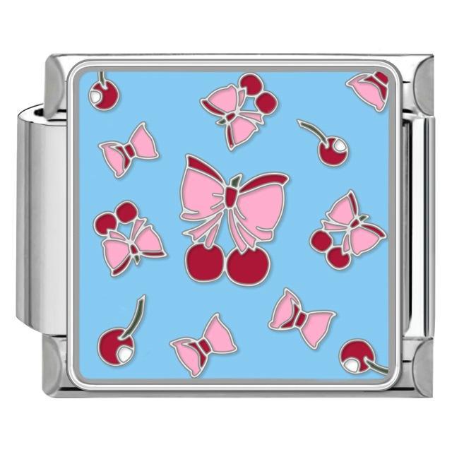 Wholesale DIY modular bracelet with cherry pattern,  original design,  Italian Charms Bracelet