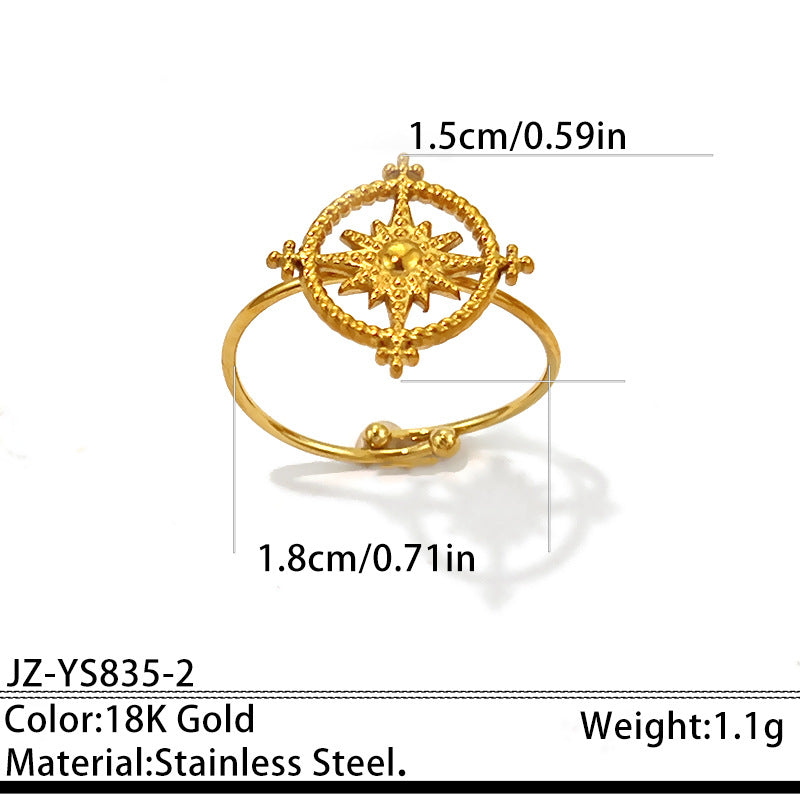 Wholesale Chic Geometric Open Ring Gold-Plated Stainless Steel Jewelry Accessory