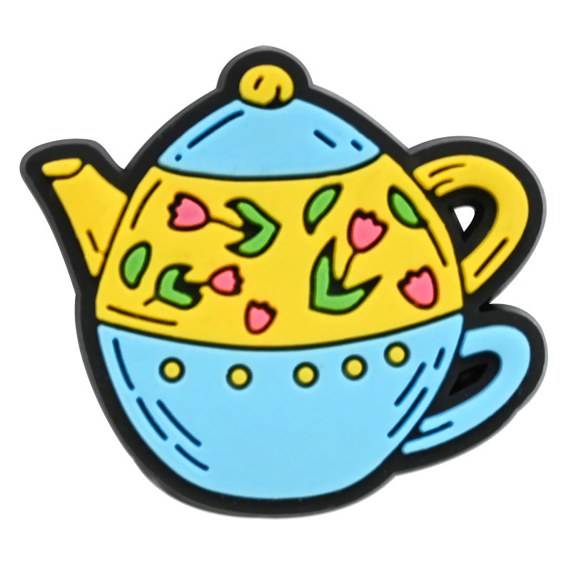 Wholesale Random 100pcs Cartoon Tableware Cups PVC Soft Rubber Shoe Buckle Decoration ACC-SC-RYY060