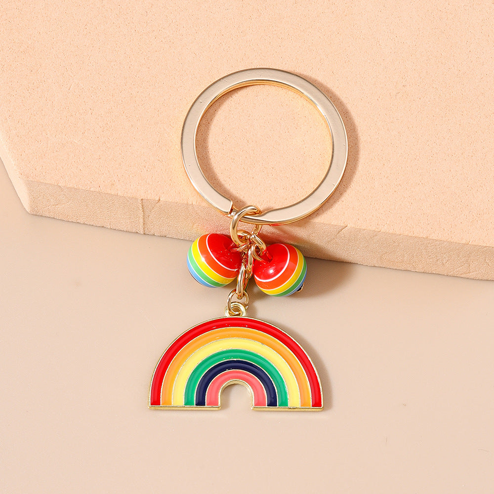 Wholesale Alloy Rainbow Heart Keychain for Girls