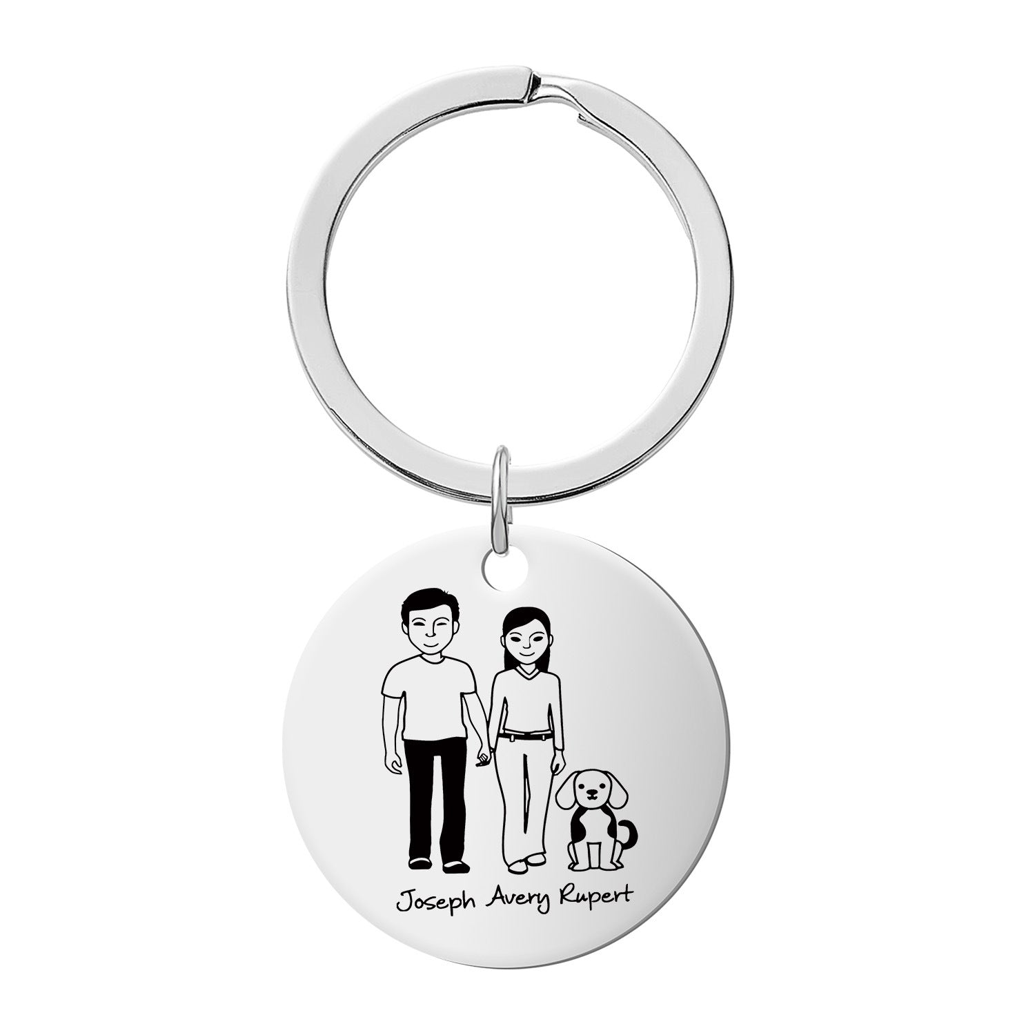 Wholesale Stainless Steel Engraved Key Memorial Family Member Keychain