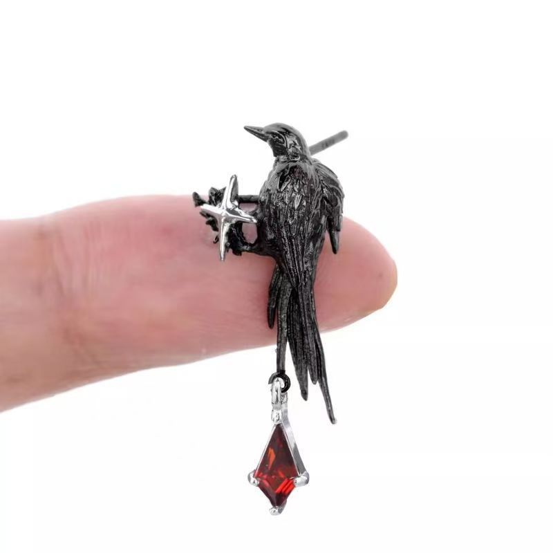 Wholesale Animal Earrings Raven Diamond Earrings