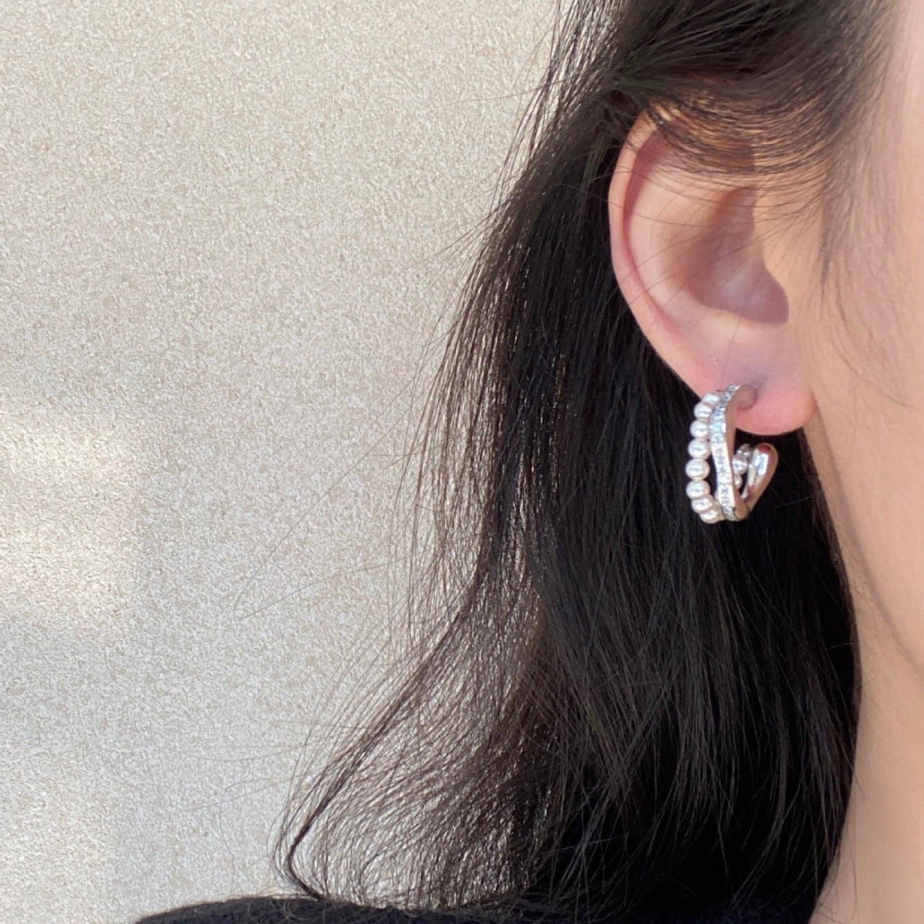 Wholesale Diamond and pearl earrings