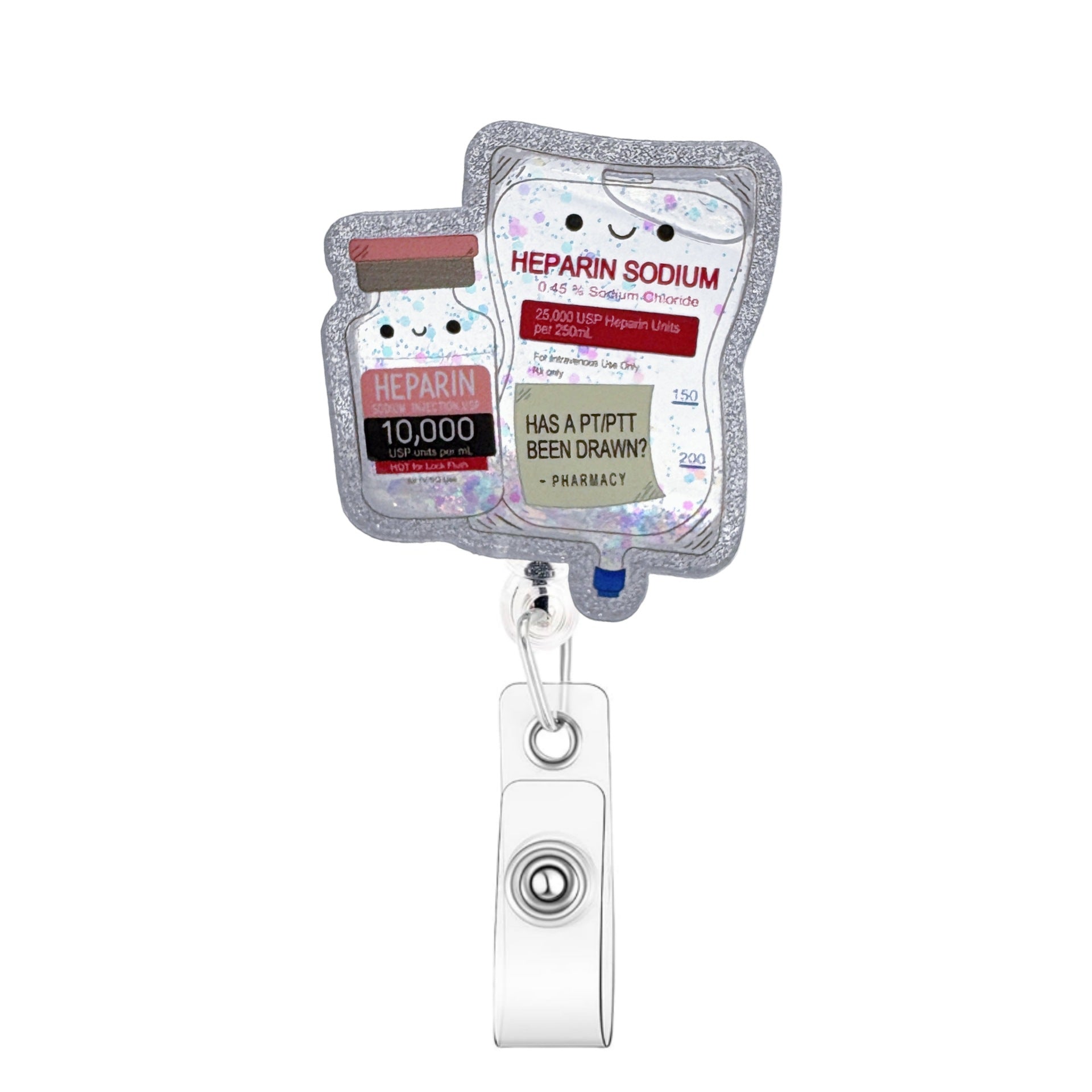 Wholesale  spot glitter liquid retractable Badge Reels,