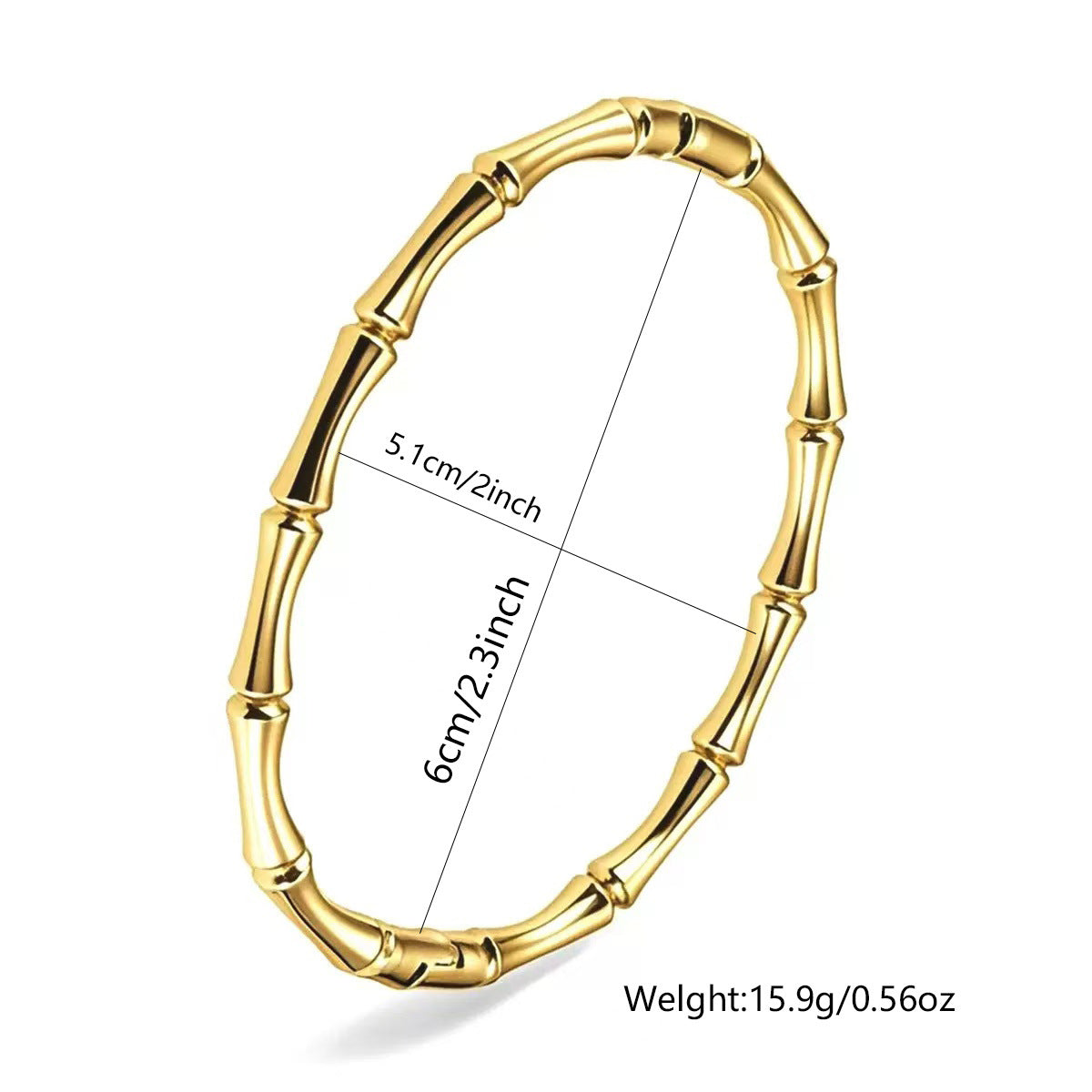 Wholesale Stainless Steel White Mother-of-Pearl Bamboo Cuff Bracelet Gold Plated Fashion Jewelry Accessory Gift