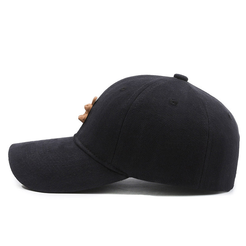 Wholesale brushed soft top baseball cap rabbit ear hat