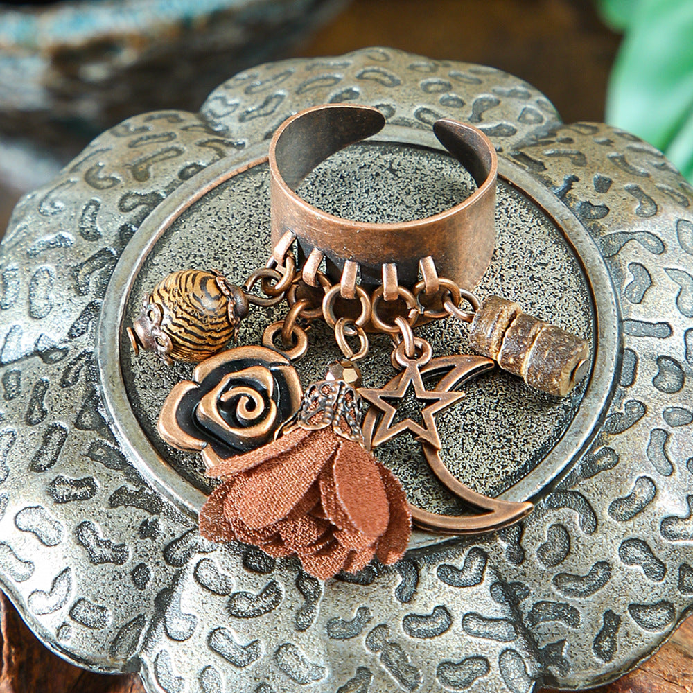 Wholesale Trendy Exaggerated Open Ring Alloy Handmade Couple Retro Jewelry Accessory