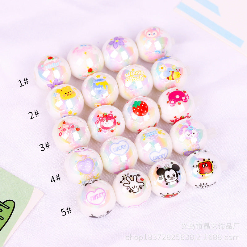 Wholesale random 10pcs Creative Cartoon Color-Plated   Focal Beads DIY Bead Accessories ACCVIP