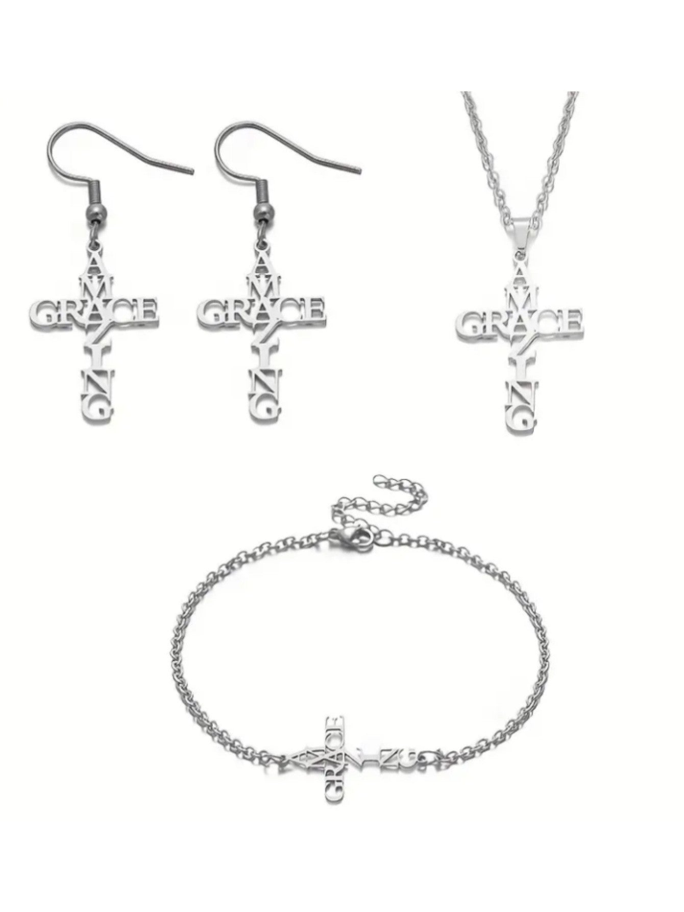 Wholesale stainless steel long heart necklaces earrings