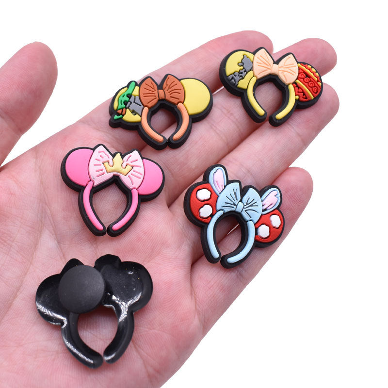 Wholesale Random 100pcs flower PVC Soft Rubber Shoe Buckle Decoration