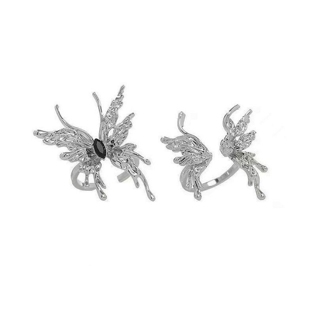 Wholesale Liquid Niche Designer High-end Butterfly Open Ring