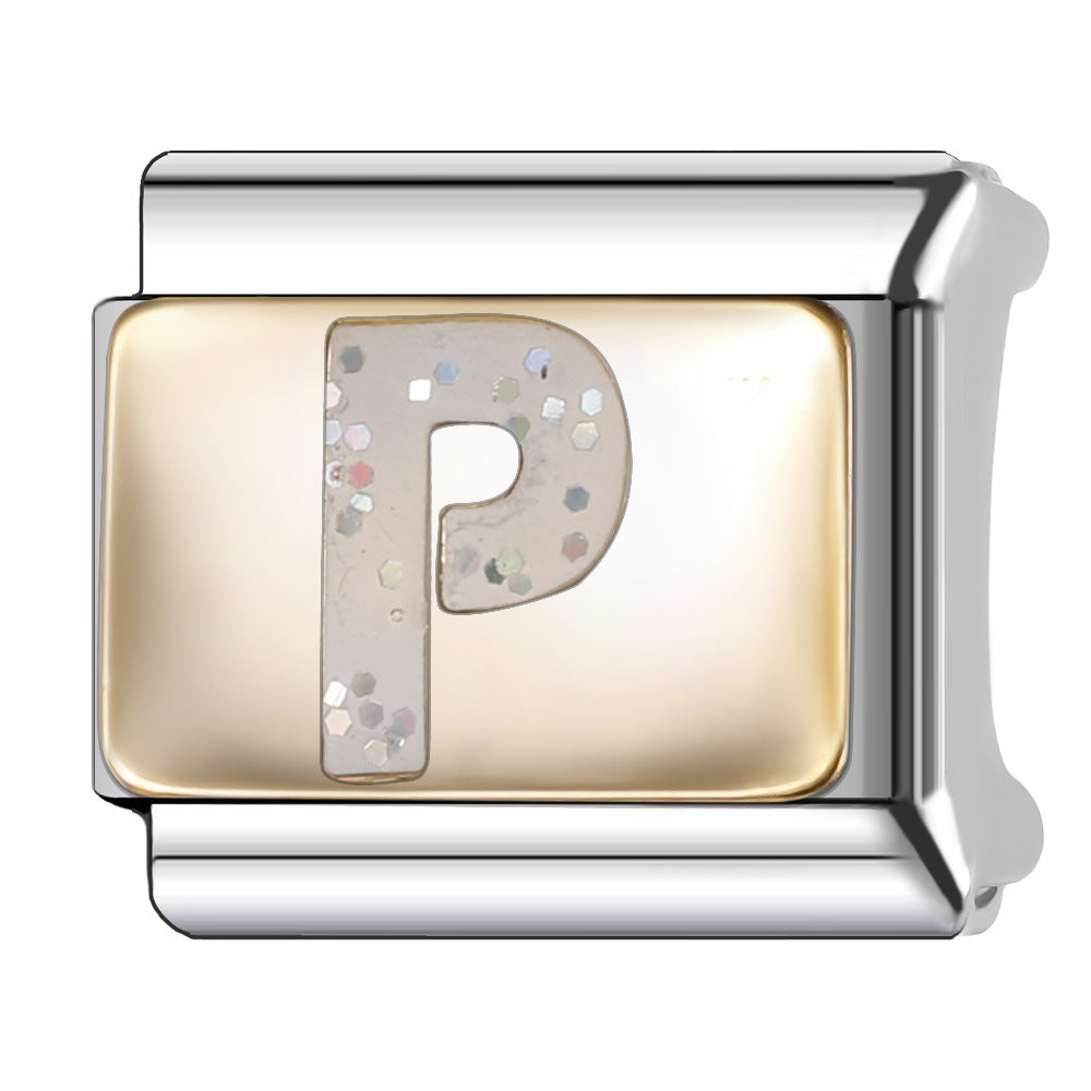 Wholesale Italian Module 9mm Oil-Dropping Gorgeous Letter Bracelet