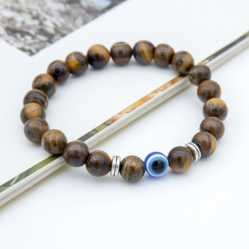 Wholesale 2pcs Devil's Eye Bracelet Blue Single Circle Tiger Eye Stone Bracelet ACC-BT-Xinc005