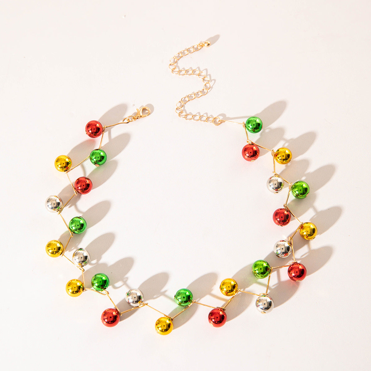 Wholesale Christmas  clavicle chain  color beaded  necklace