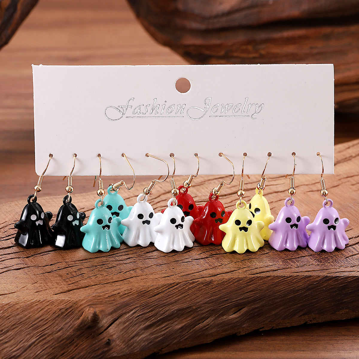 Wholesale  Halloween Gothic Ghost Stereo Metal Pendant Earrings