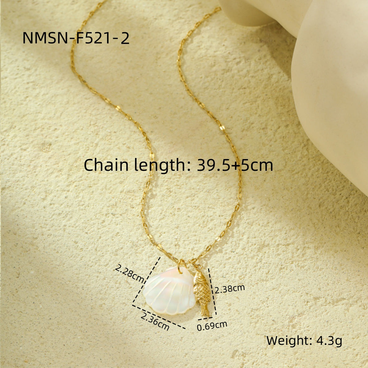 Wholesale  Stainless steel Shell Beach Wind Ocean Series Pendant Necklace