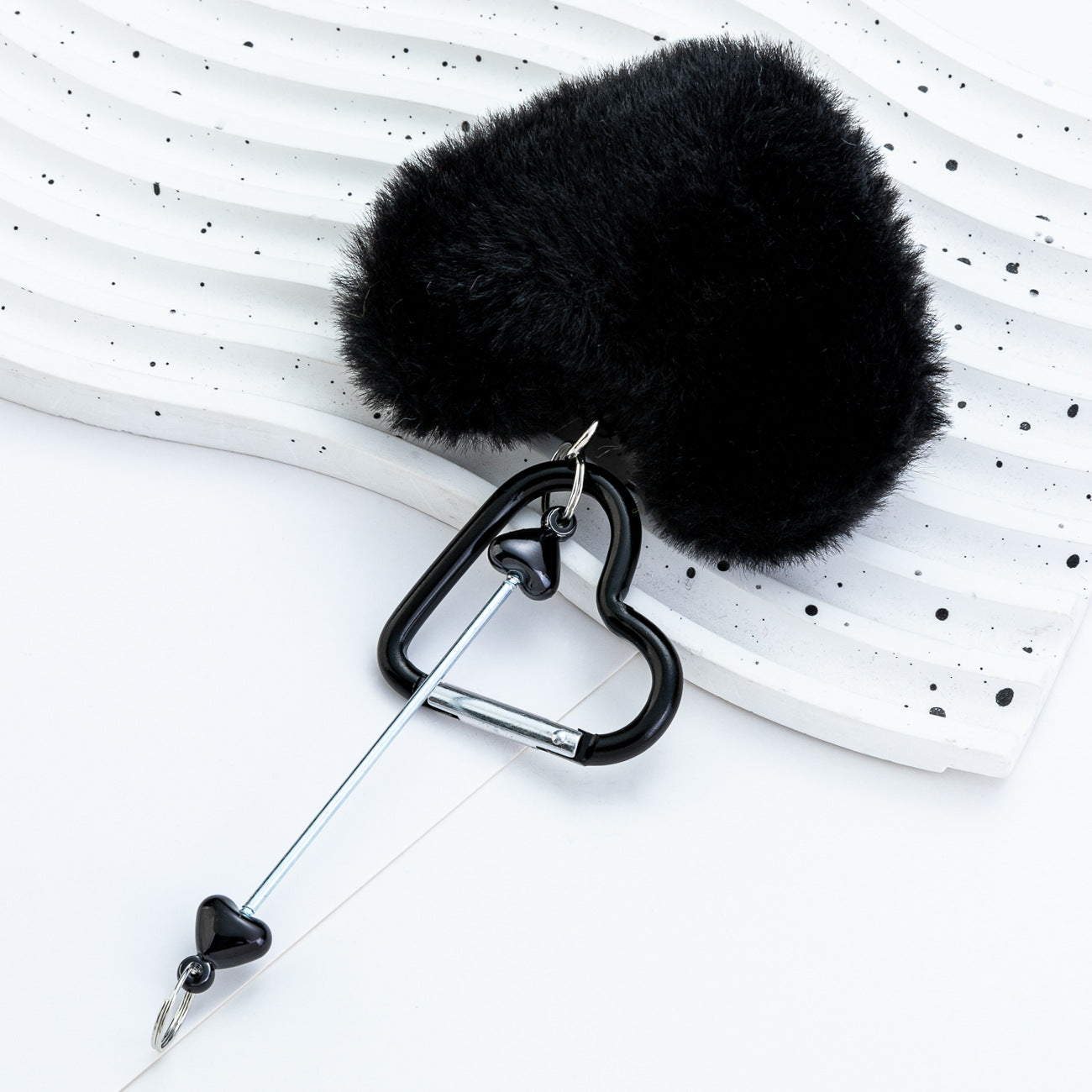 Wholesale Heart Carabiner Plush Pendant Keychains