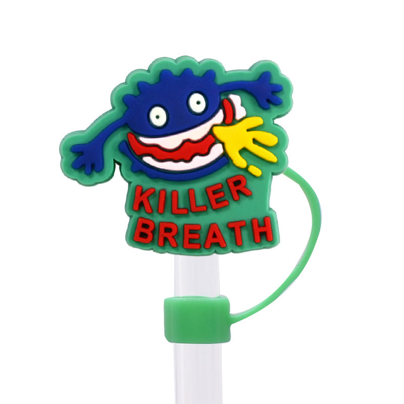 Wholesale Random 100pcs Cute Monster Straw Cover 10MM Straw Tube Cap