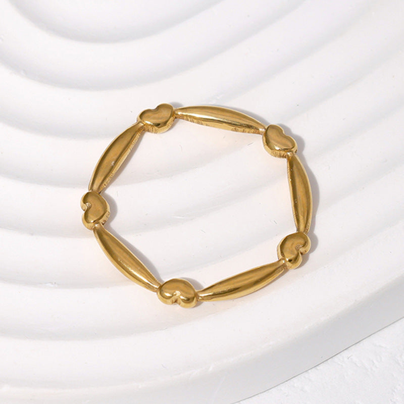 Wholesale cute love heart stainless steel ring