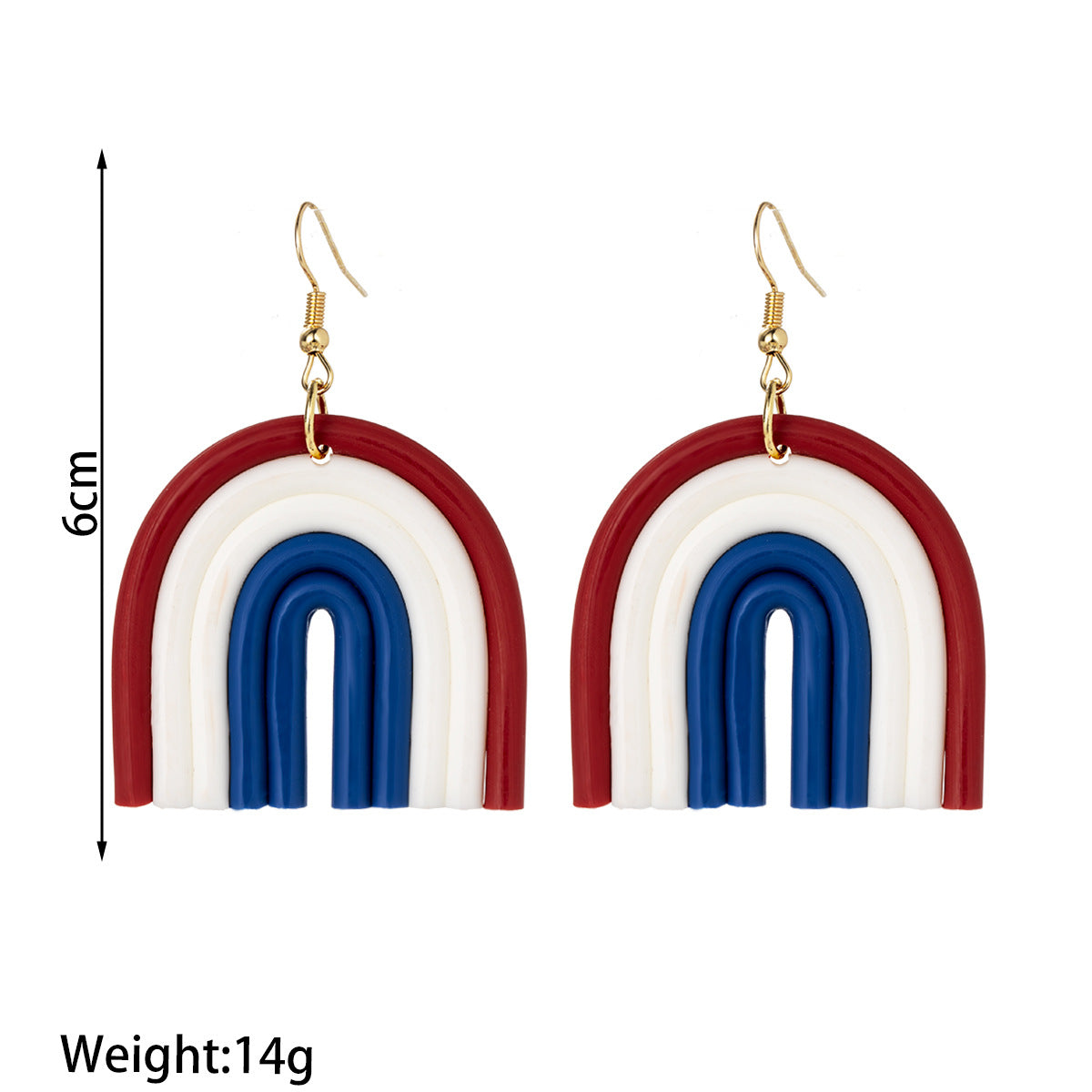 Wholesale Independence Day Earrings Red, Blue and White Flag Color Soft Clay Women's Earrings