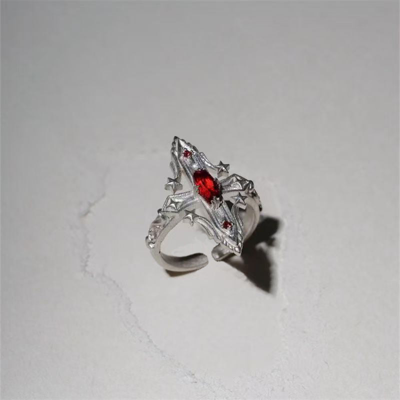 Wholesale  Simple Geometric Star Index Finger Ring Opening Adjustable Ring
