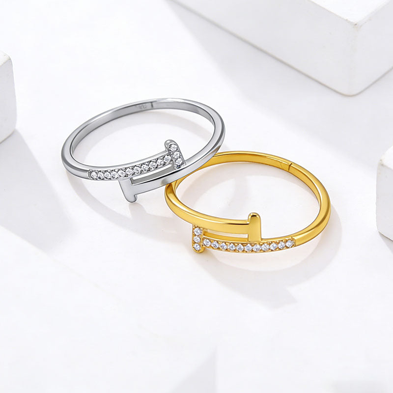 Wholesale Steel titanium ring with rhinestones