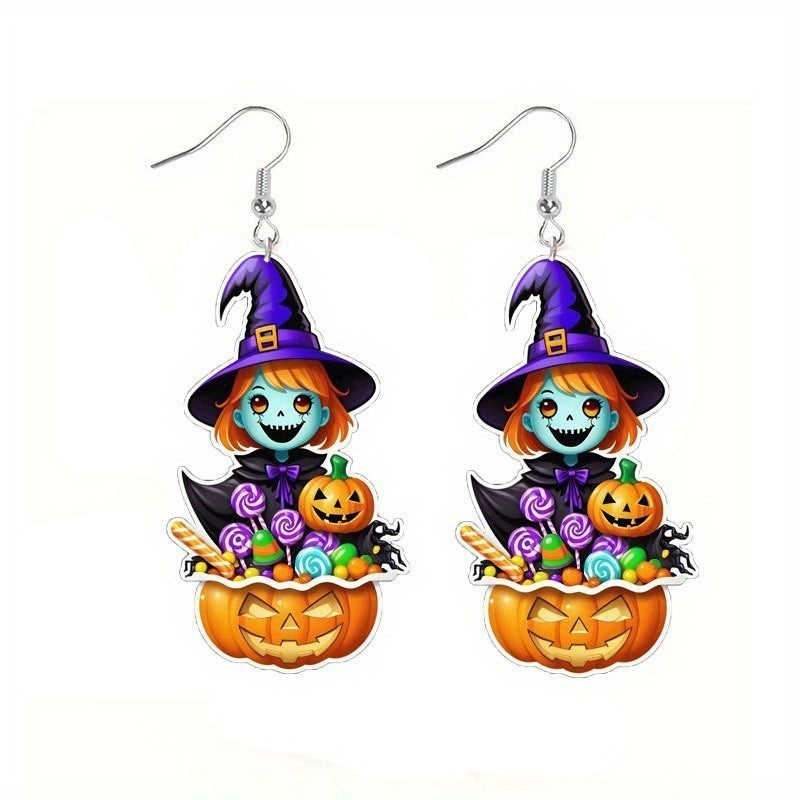 Wholesale  Skull Ghost Witch Candy Acrylic Earrings