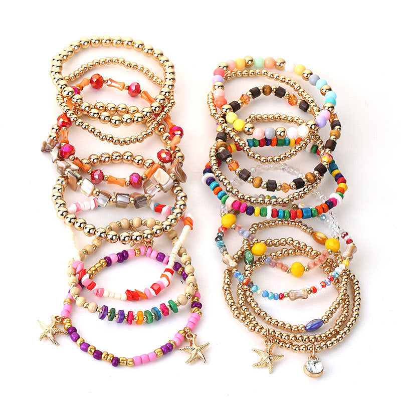Wholesale 18pcs Colored Stone Bracelets Set ACC-BT-GuTe005