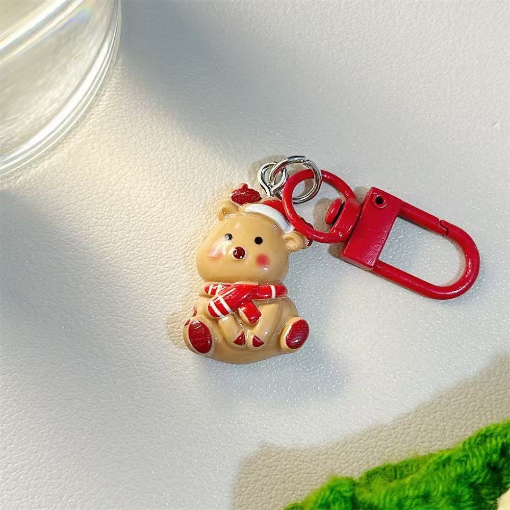 Wholesale Q Version Christmas Cartoon Keychain - Cute Moose Santa Snowman Funny Bag Charm Gift Fashion Accessory