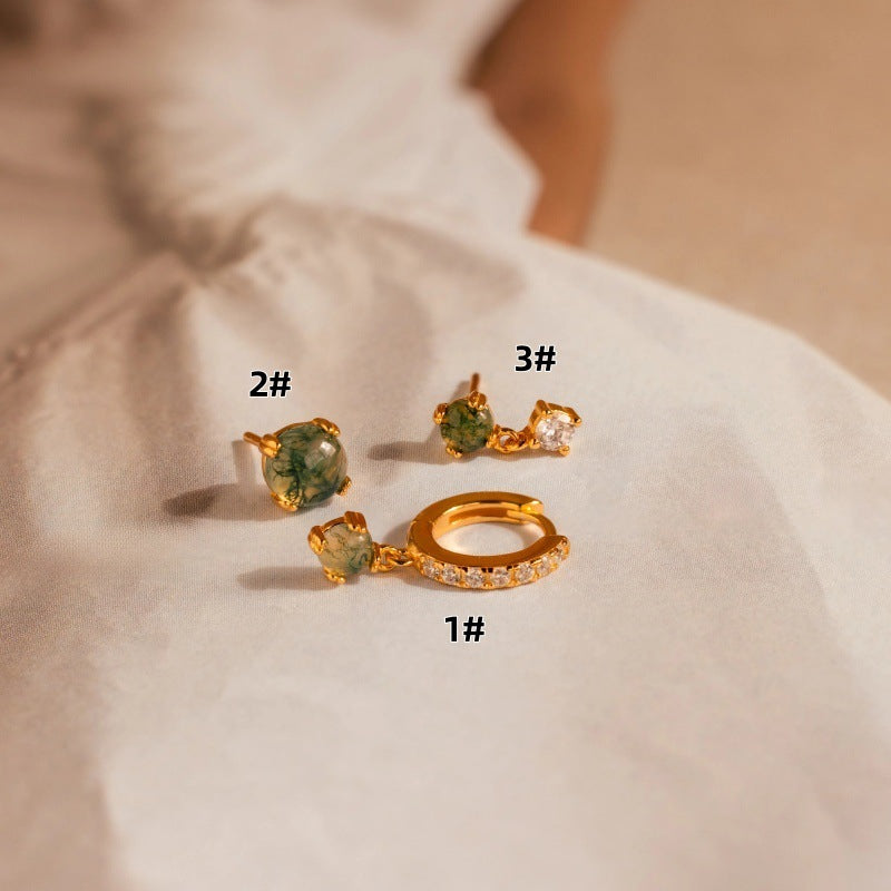 Wholesale Natural Seagrass Stone Earrings