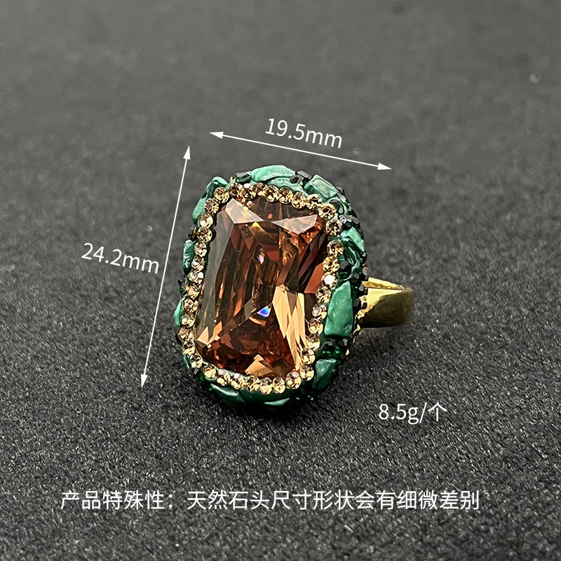 Wholesale  baroque pearl glitter ring  open ring