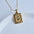 Wholesale Stainless Steel Letter Square Brand Pendant Plated 18K Necklace