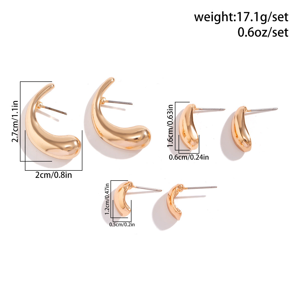 Wholesale Glossy Bean Earrings Plain Hoop Pleated Drop Earrings ACC-ES-XueRou005