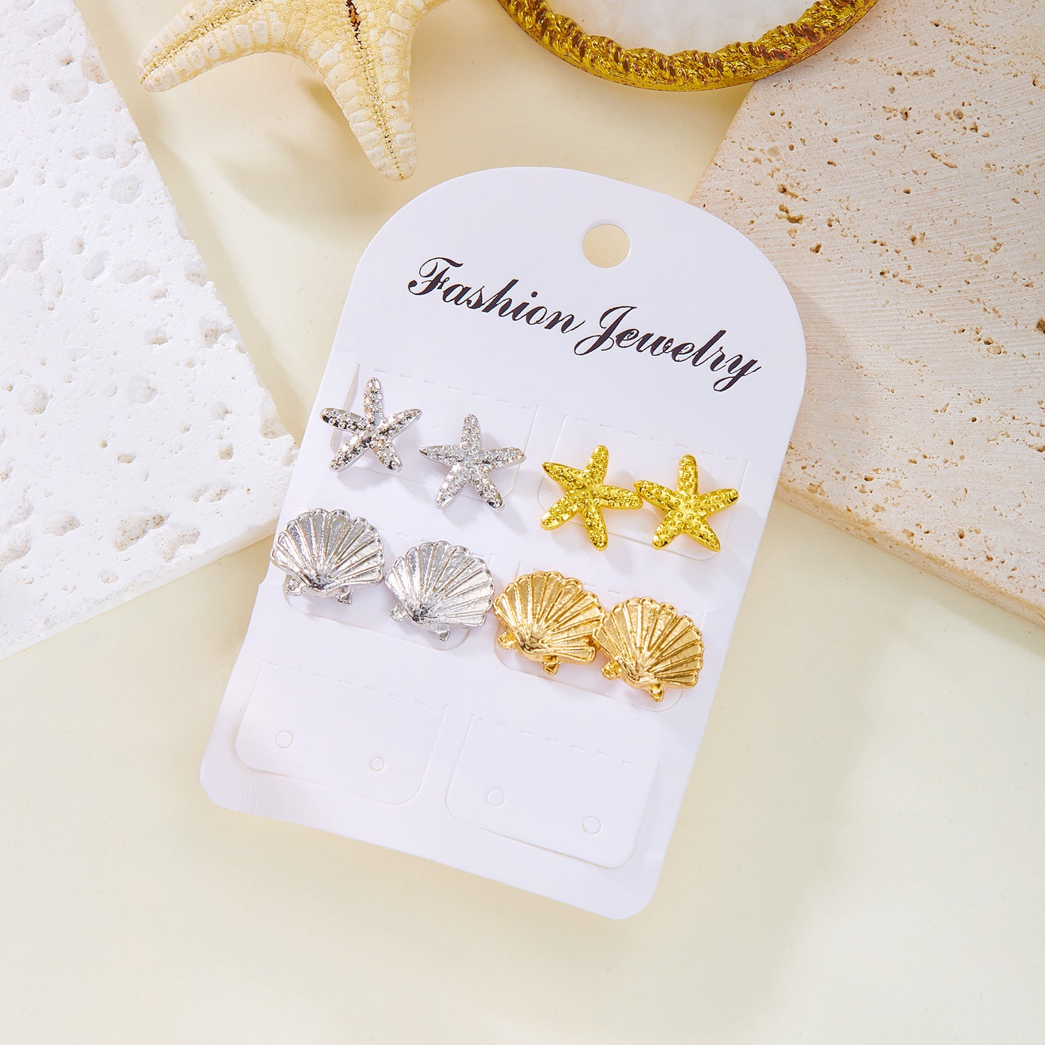 Wholesale  Starfish Earrings Fashion All-match Earrings Set