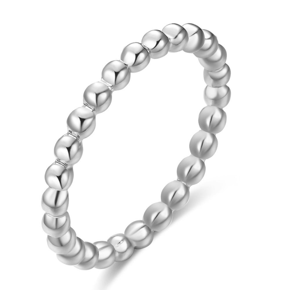 Wholesale Geometric Round Beads 2MM Couple Stainless Steel Ring