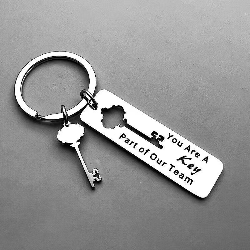 Wholesale Stainless Steel Laser Engraved Keychain Thank You Gift For Colleagues Car Key Accessory